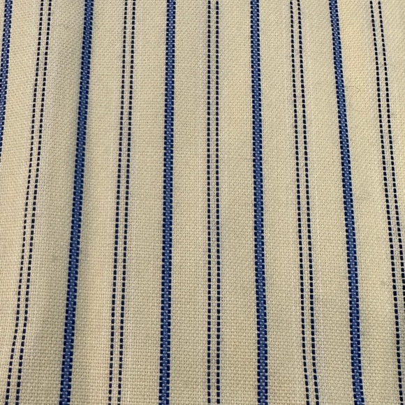 L.L. Bean Women’s Striped Dress Shirt Office Oversized SZ 16 CreamBlue Pinstripe - Picture 7 of 7